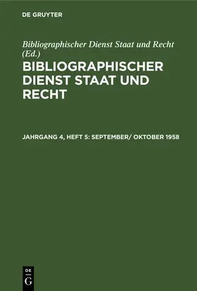  September/ Oktober 1958 | Buch |  Sack Fachmedien