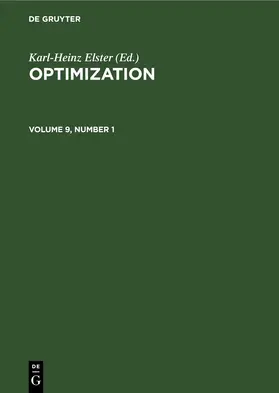 Optimization. Volume 9, Number 1 | E-Book | www.sack.de