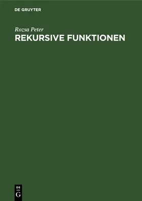 Peter |  Rekursive Funktionen | eBook | Sack Fachmedien