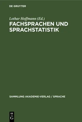 Hoffmann |  Fachsprachen und Sprachstatistik | eBook | Sack Fachmedien