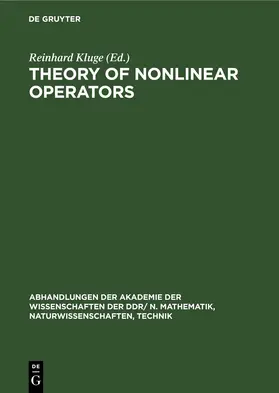 Kluge / Müller |  Theory of Nonlinear Operators | eBook | Sack Fachmedien