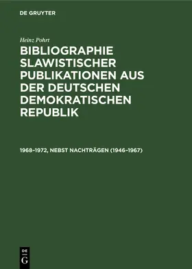 Pohrt |  1968-1972, nebst Nachträgen (1946-1967) | Buch |  Sack Fachmedien