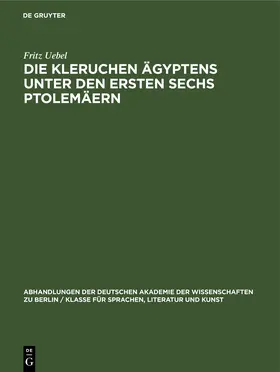 Uebel | Die Kleruchen Ägyptens unter den ersten sechs Ptolemäern | E-Book | www.sack.de