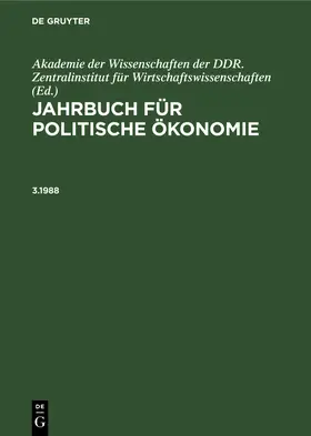  Jahrbuch für politische Ökonomie. 3.1988 | Buch |  Sack Fachmedien