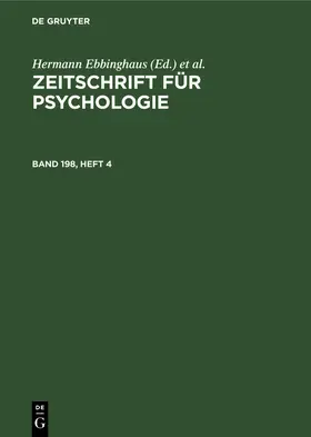 Ebbinghaus / König |  Zeitschrift für Psychologie. Band 198, Heft 4 | Buch |  Sack Fachmedien