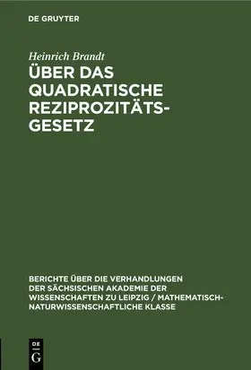 Brandt |  Über das quadratische Reziprozitätsgesetz | eBook | Sack Fachmedien