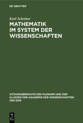 Schröter |  Mathematik im System der Wissenschaften | eBook | Sack Fachmedien