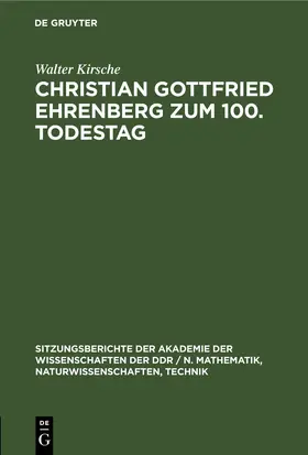 Kirsche |  Christian Gottfried Ehrenberg zum 100. Todestag | eBook | Sack Fachmedien