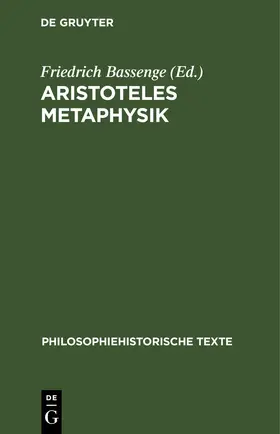  Aristoteles Metaphysik | eBook | Sack Fachmedien