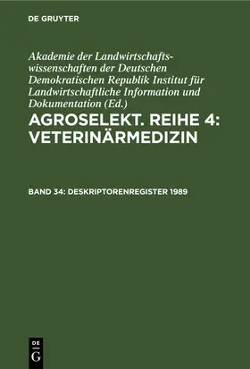  Deskriptorenregister 1989 | eBook | Sack Fachmedien