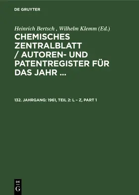 Degruyter |  1961, Teil 2: L - Z | Buch |  Sack Fachmedien