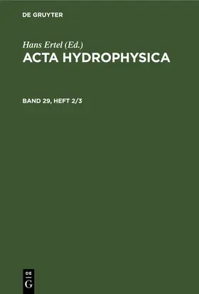 Ertel | Acta Hydrophysica. Band 29, Heft 2/3 | E-Book | www.sack.de