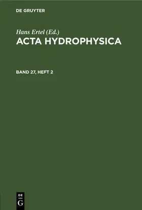 Ertel |  Acta Hydrophysica. Band 27, Heft 2 | eBook | Sack Fachmedien