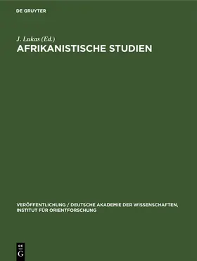Lukas | Afrikanistische Studien | Buch | 978-3-11-259413-1 | www.sack.de
