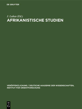 Lukas | Afrikanistische Studien | Buch | 978-3-11-259413-1 | sack.de