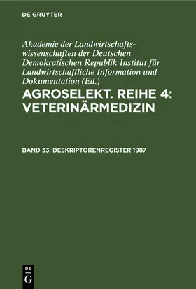  Deskriptorenregister 1987 | eBook | Sack Fachmedien