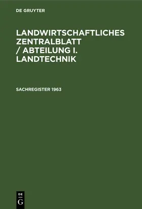 Degruyter |  Juni 1964 | Buch |  Sack Fachmedien