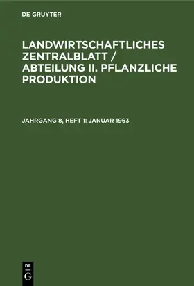 Degruyter |  Januar 1963 | Buch |  Sack Fachmedien