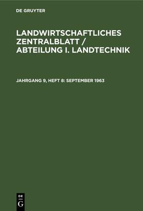 September 1963 | Buch | 978-3-11-259817-7 | sack.de