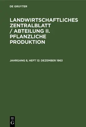 Degruyter |  Dezember 1963 | Buch |  Sack Fachmedien