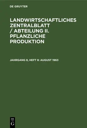Degruyter |  August 1963 | Buch |  Sack Fachmedien