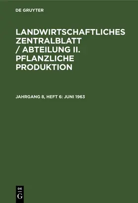 Degruyter |  Juni 1963 | Buch |  Sack Fachmedien