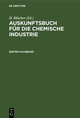 Blücher |  Erster Halbband | Buch |  Sack Fachmedien