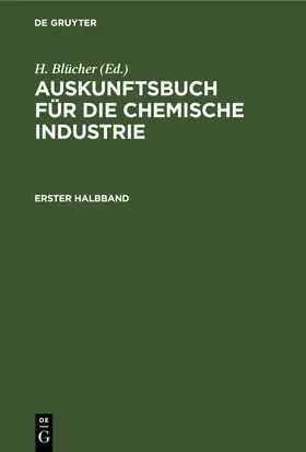 Blücher |  Erster Halbband | eBook | Sack Fachmedien