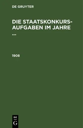 1908 | Buch | 978-3-11-260627-8 | www.sack.de