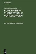 Burkhardt |  Elliptische Funktionen | Buch |  Sack Fachmedien