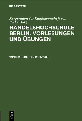  Winter-Semester 1908/1909 | Buch |  Sack Fachmedien