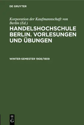 Winter-Semester 1908/1909 | eBook | Sack Fachmedien