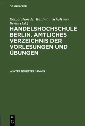  Wintersemester 1914/15 | Buch |  Sack Fachmedien