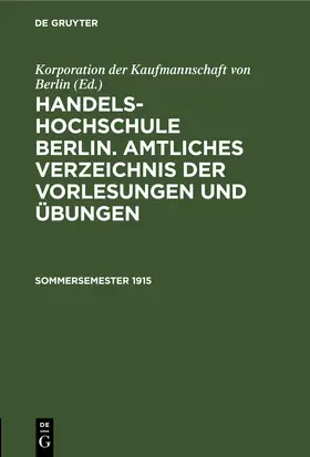 Sommersemester 1915 | E-Book | sack.de