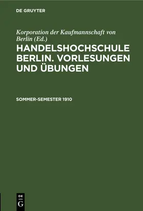  Sommer-Semester 1910 | eBook | Sack Fachmedien
