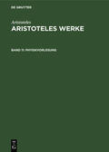 Aristoteles / Grumach / Rapp |  Physikvorlesung | Buch |  Sack Fachmedien