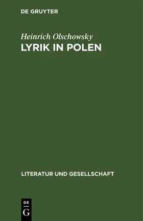 Olschowsky |  Lyrik in Polen | Buch |  Sack Fachmedien