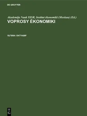 Akademija Nauk SSSR, Institut ekonomiki (Moskau) |  Oktyabr' | eBook | Sack Fachmedien