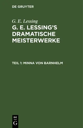 Lessing |  Minna von Barnhelm | Buch |  Sack Fachmedien