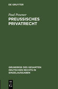 Posener |  Preußisches Privatrecht | Buch |  Sack Fachmedien