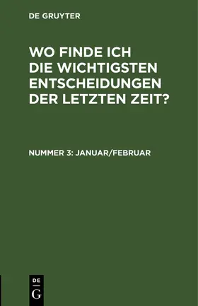 Degruyter |  Januar/Februar | Buch |  Sack Fachmedien