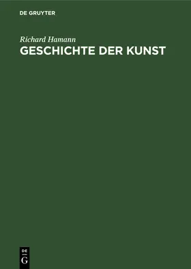 Hamann |  Geschichte der Kunst | Buch |  Sack Fachmedien