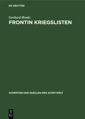 Bendz |  Frontin Kriegslisten | Buch |  Sack Fachmedien