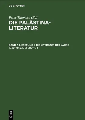 Thomsen |  Die Literatur der Jahre 1940-1945, Lieferung 1 | eBook | Sack Fachmedien
