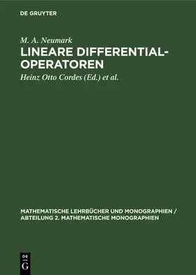 Neumark / Rühs / Cordes |  Lineare Differentialoperatoren | Buch |  Sack Fachmedien