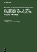Hartung |  Jahresberichte für deutsche Geschichte. Neue Folge. Band 3/4, Jahrgang 1951/52 | Buch |  Sack Fachmedien