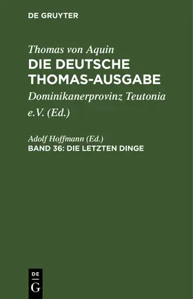 Hoffmann |  Die Letzten Dinge | Buch |  Sack Fachmedien