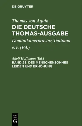 Hoffmann |  Des Menschensohnes Leiden und Erhöhung | Buch |  Sack Fachmedien