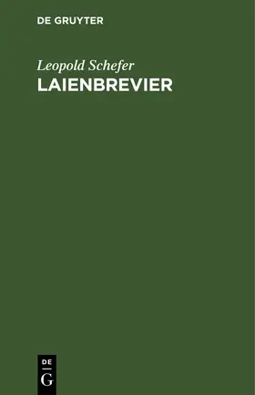 Schefer | Laienbrevier | Buch | 978-3-11-266001-0 | sack.de