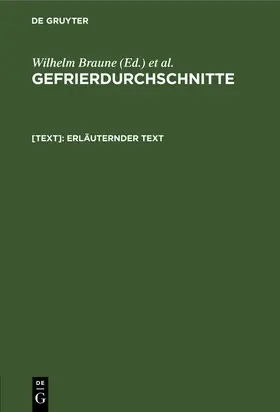 Braune / Zweifel |  Erläuternder Text | Buch |  Sack Fachmedien